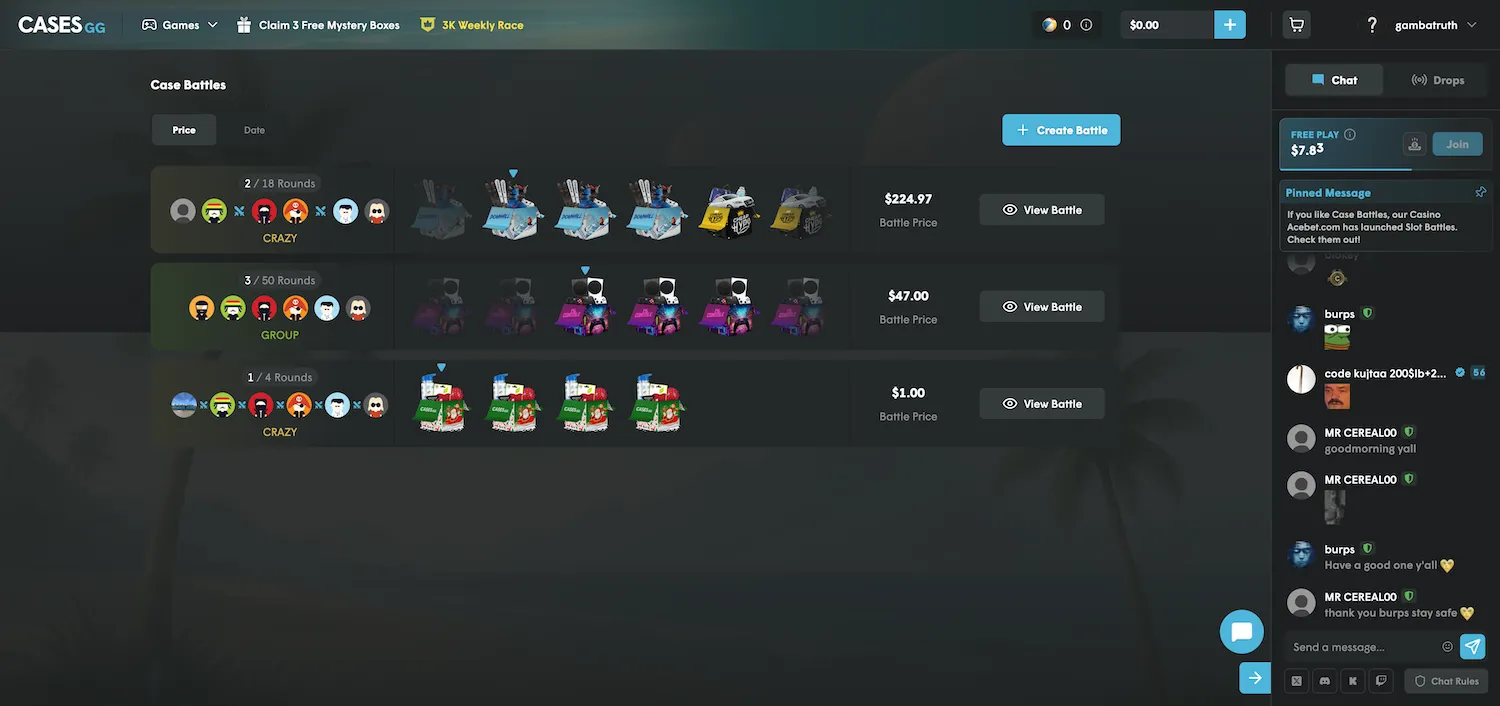 Cases.gg Case Battles Lobby