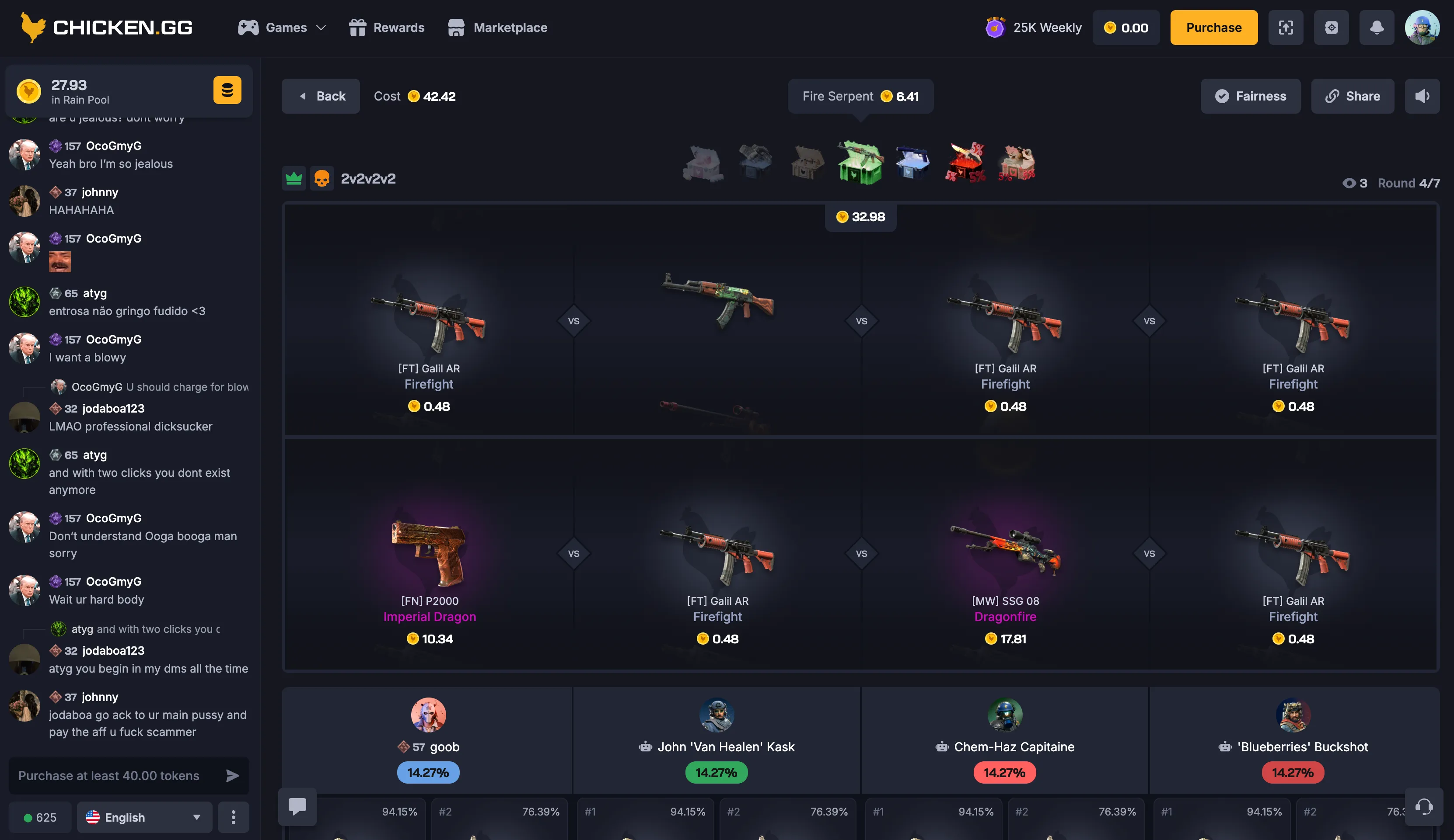 Chicken.gg Case Battle in Progress