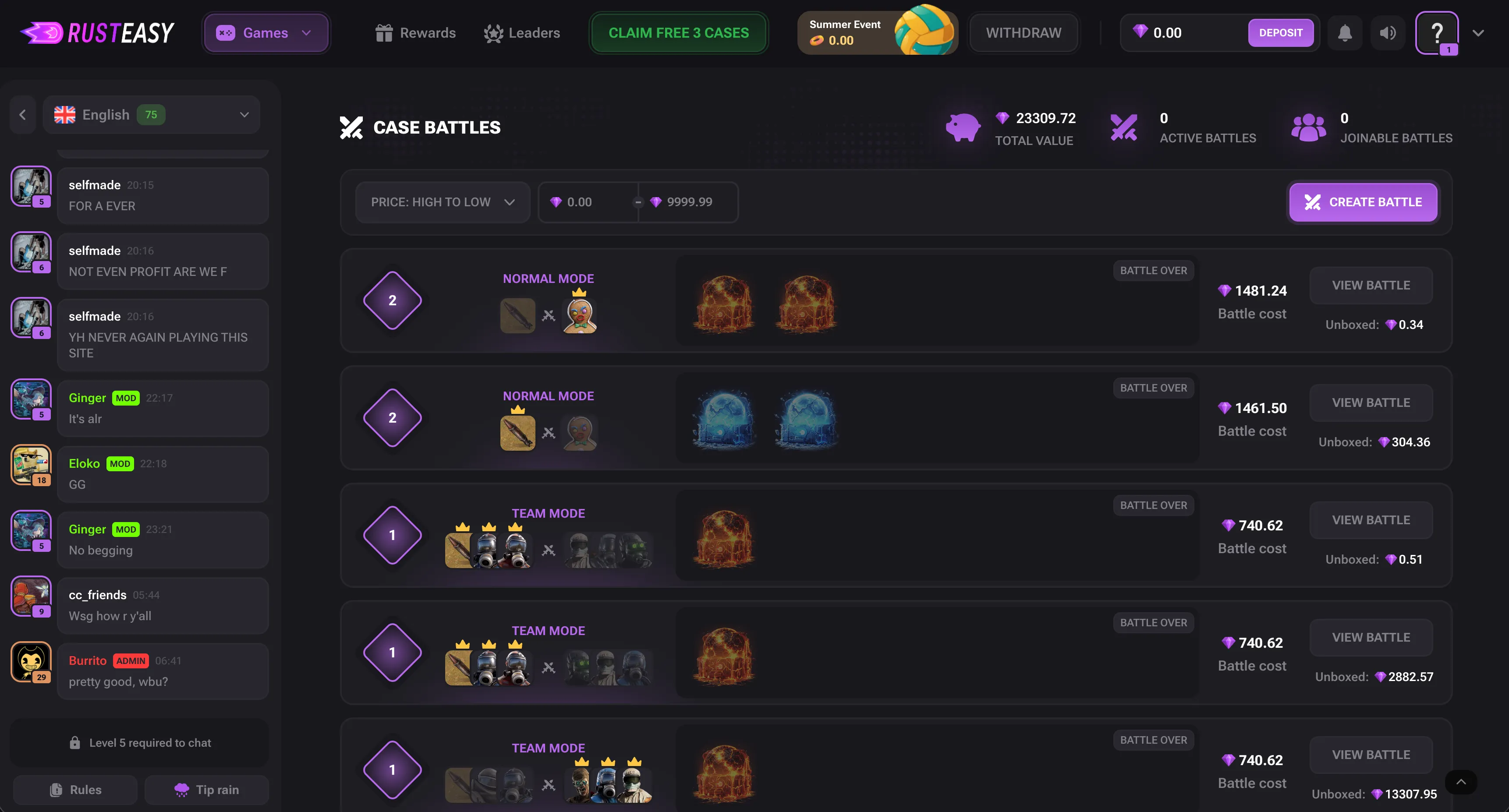 RustEasy case battles lobby