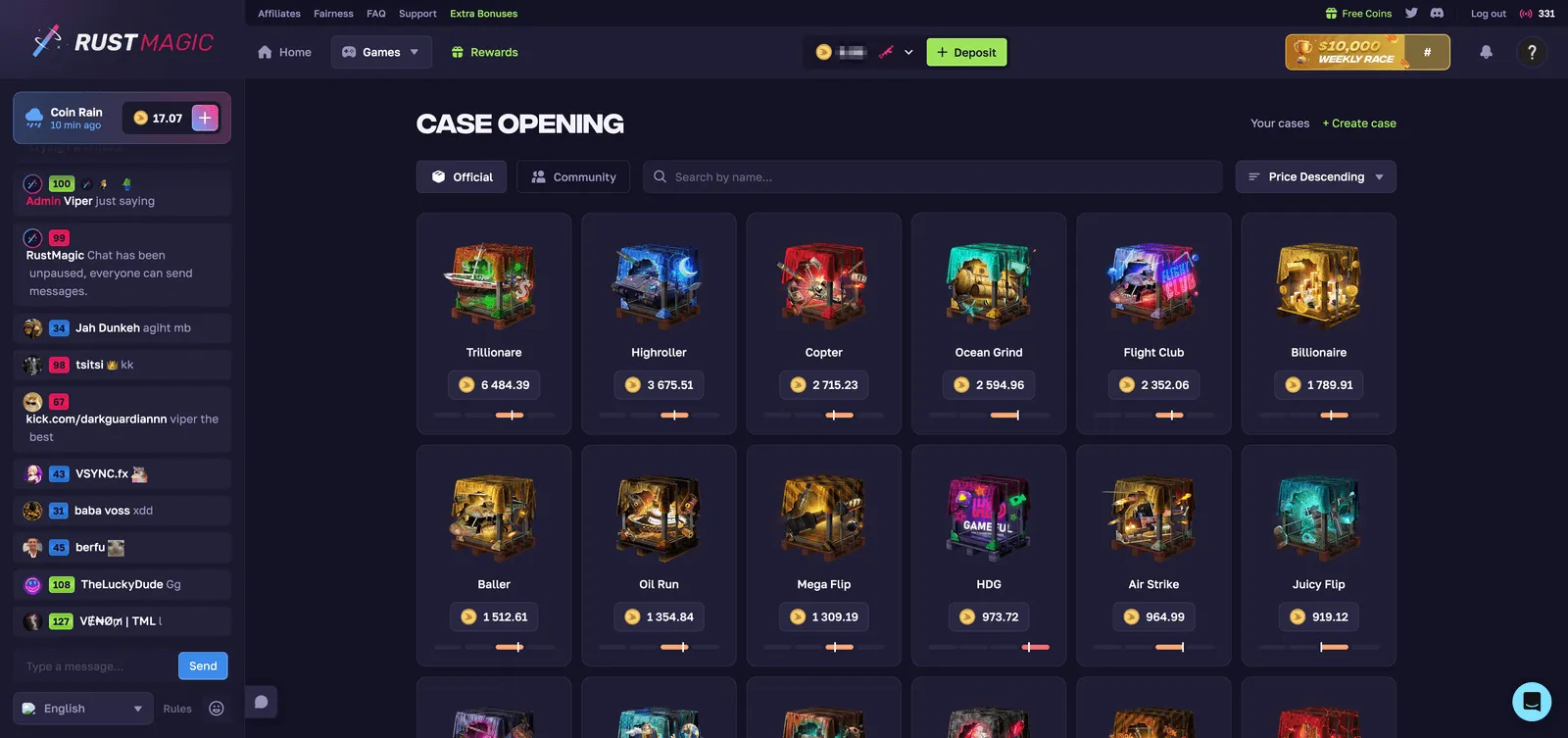 RustMagic Case Opening Catalogue