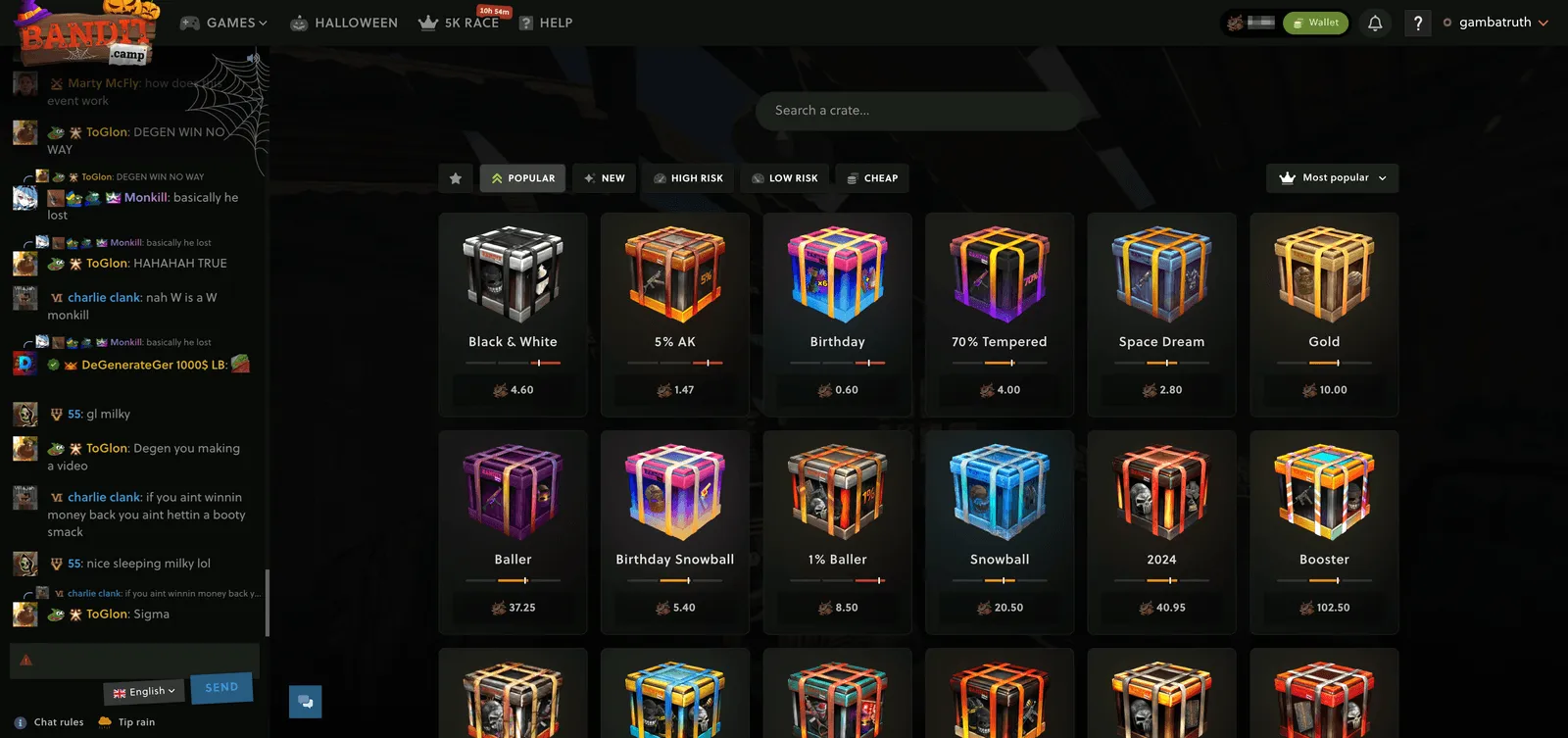 Bandit.camp Crate Catalogue