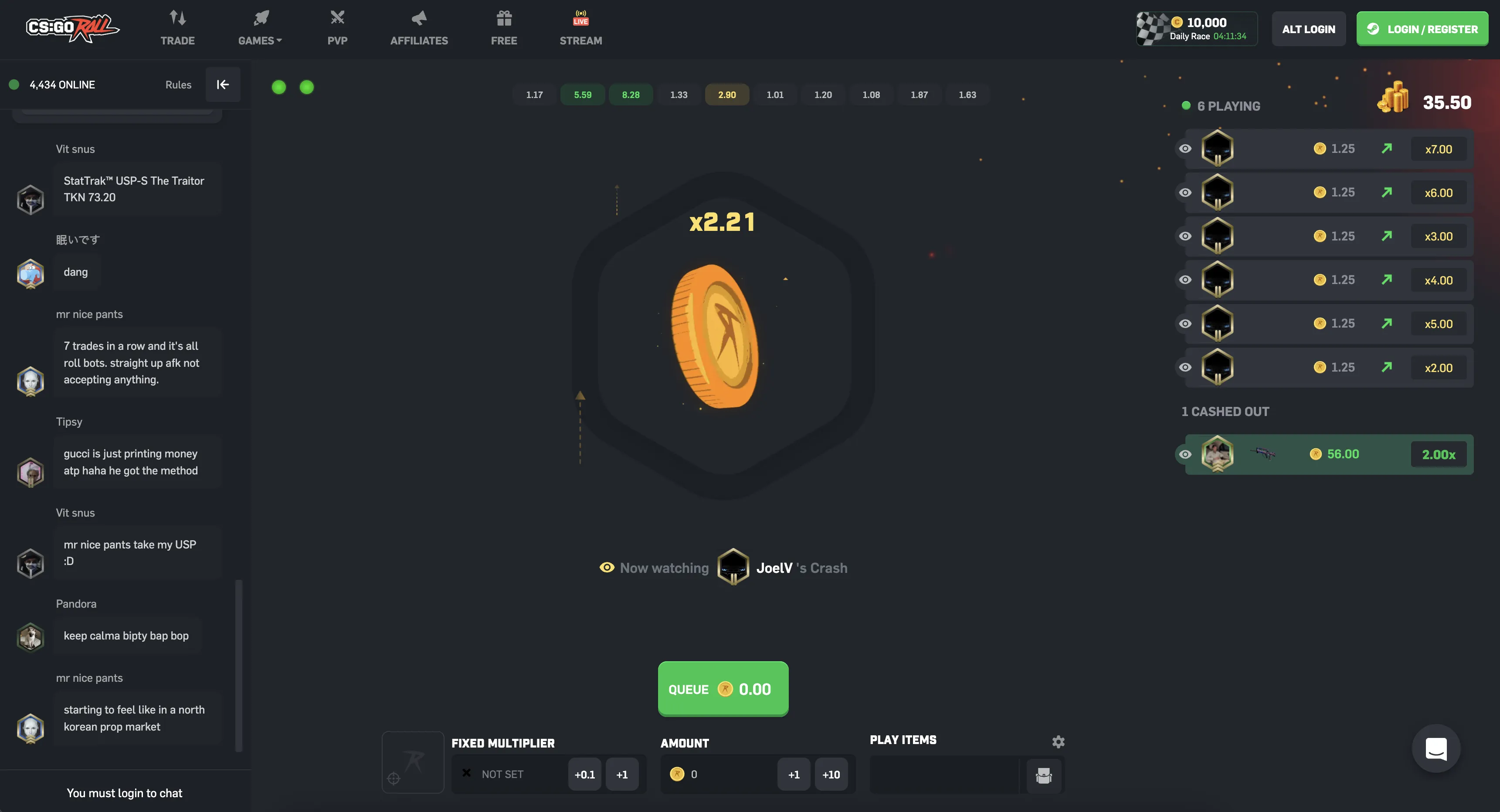 CSGORoll Crash Game