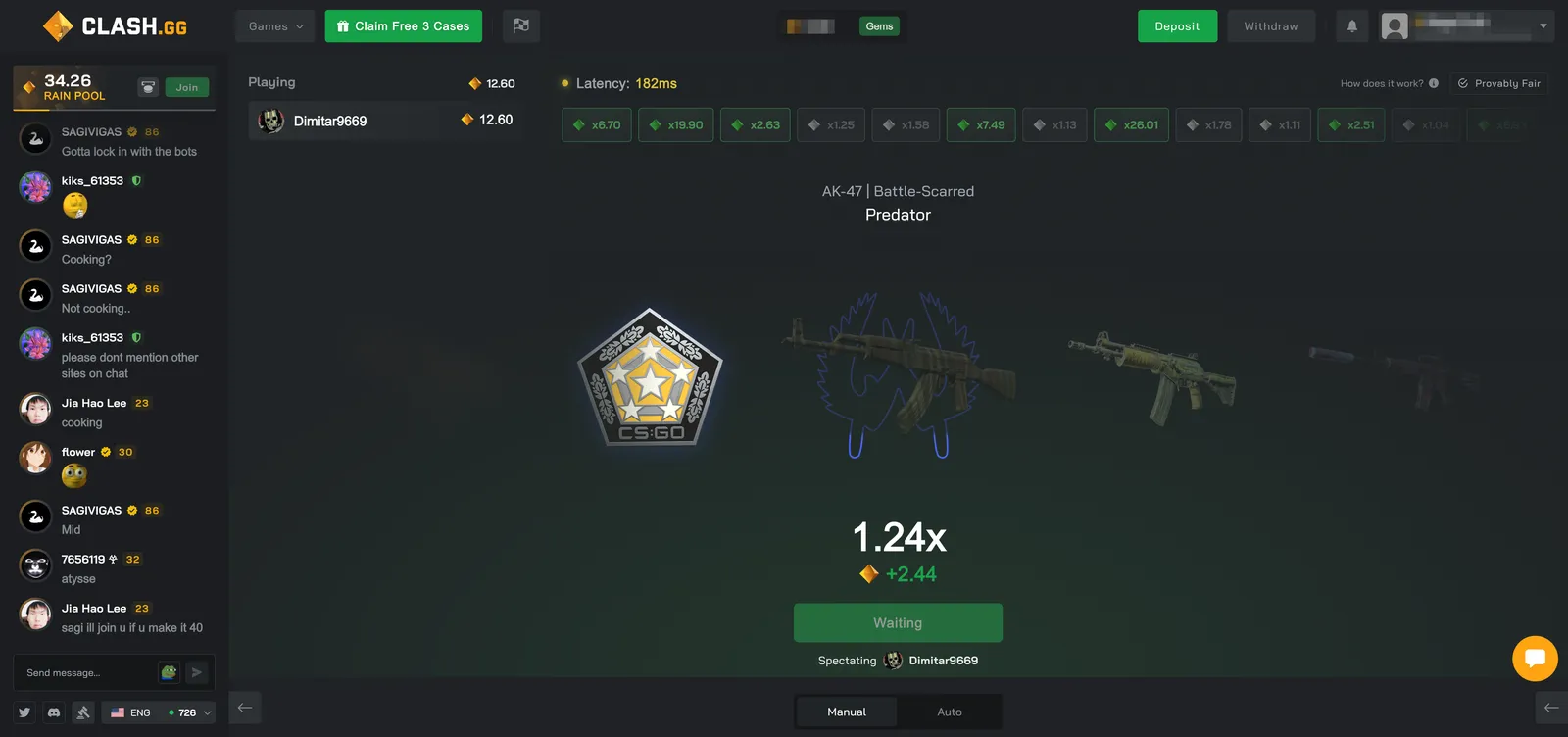 Clash.gg Crash Game