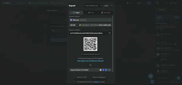 Cases.gg Deposit Options