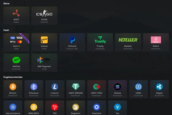 RustClash Deposit Options