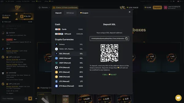 Flip.gg Deposit Options
