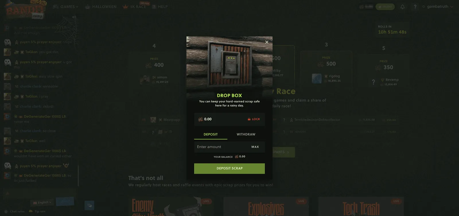 Bandit.camp Drop Box Scrap Vault