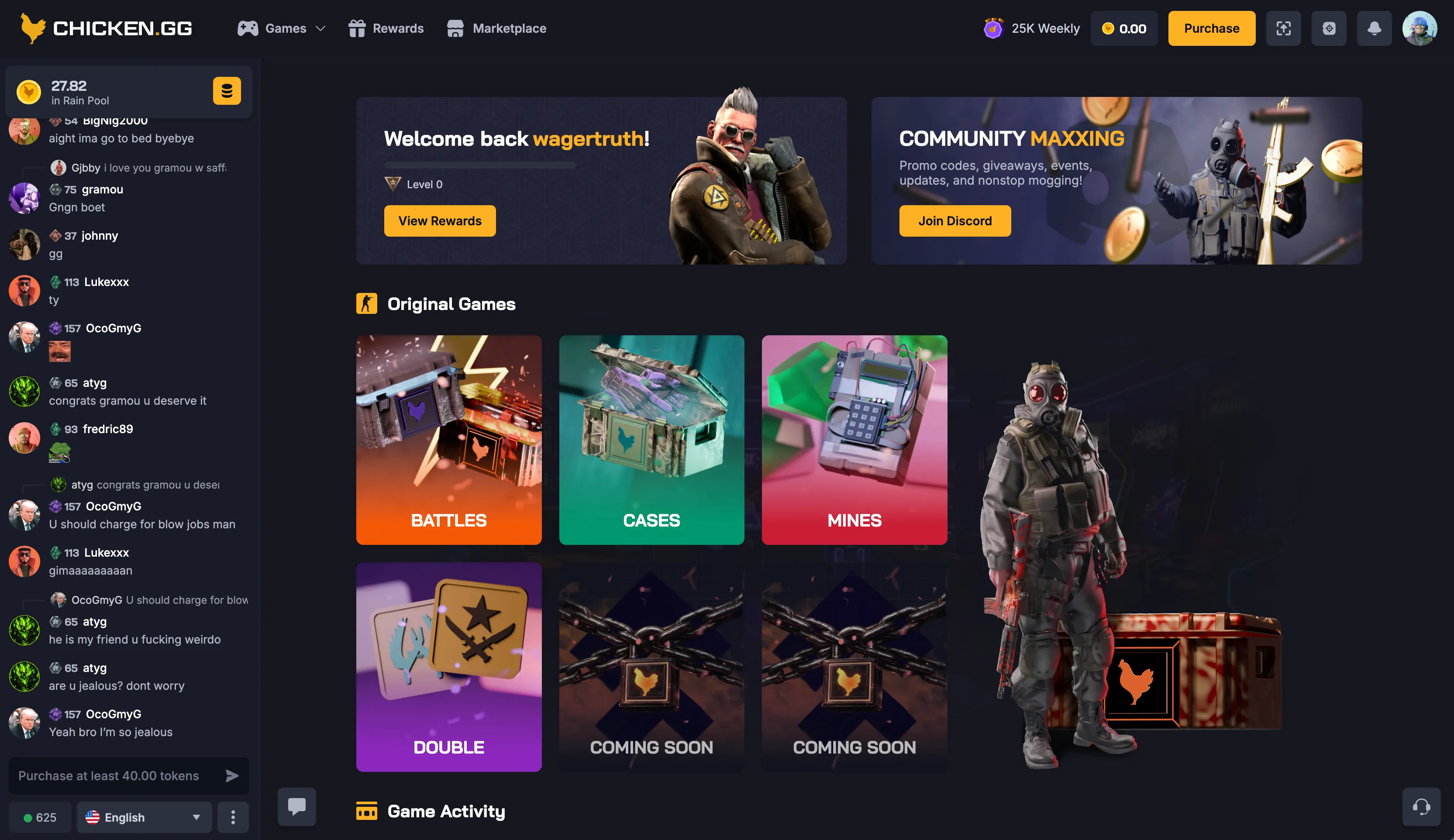 Chicken.gg Home Page