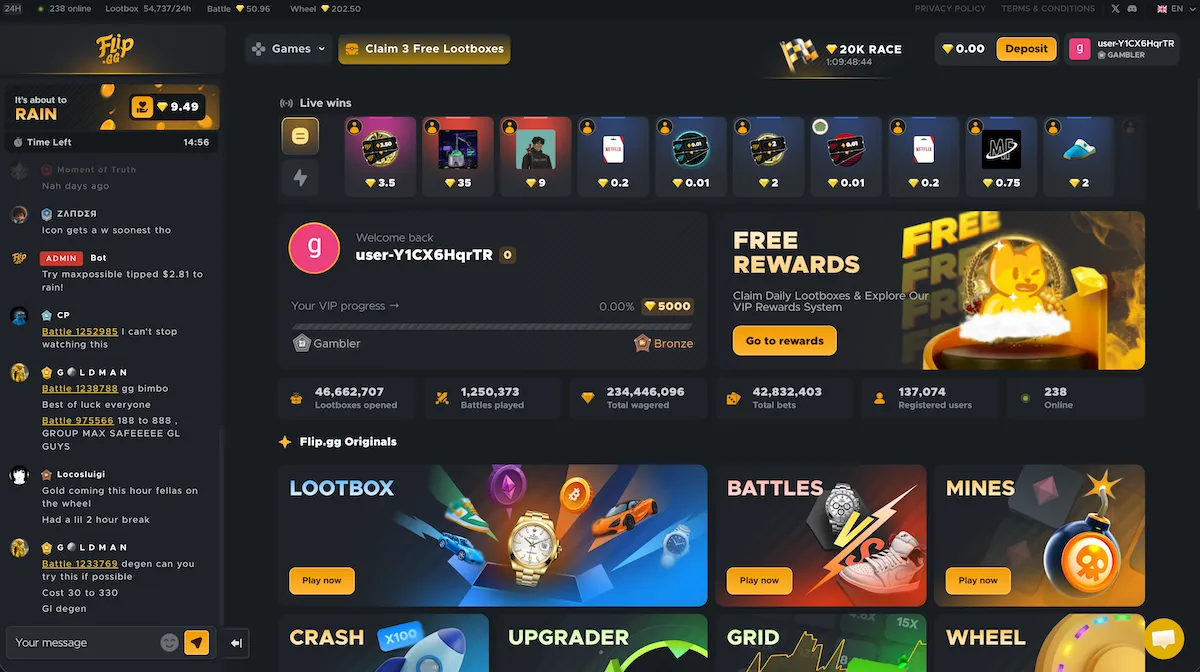 Flip.gg Home Page