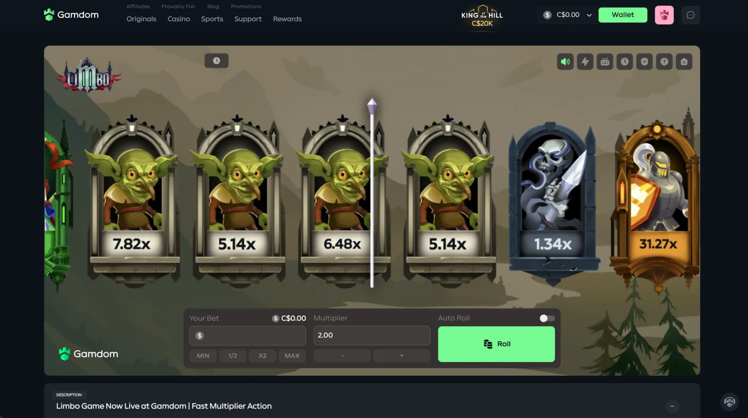 Gamdom Limbo Game