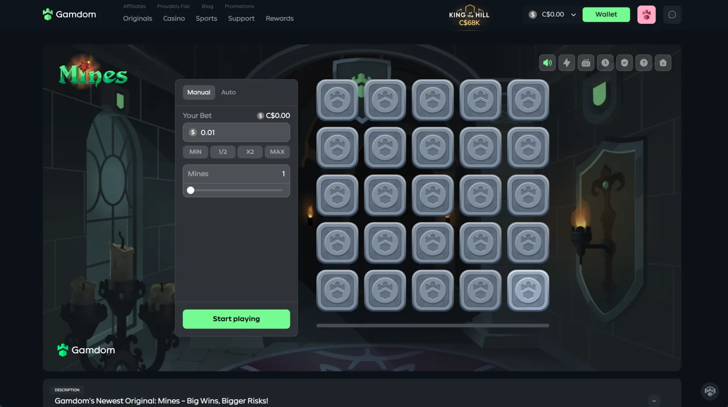 Gamdom Mines Game