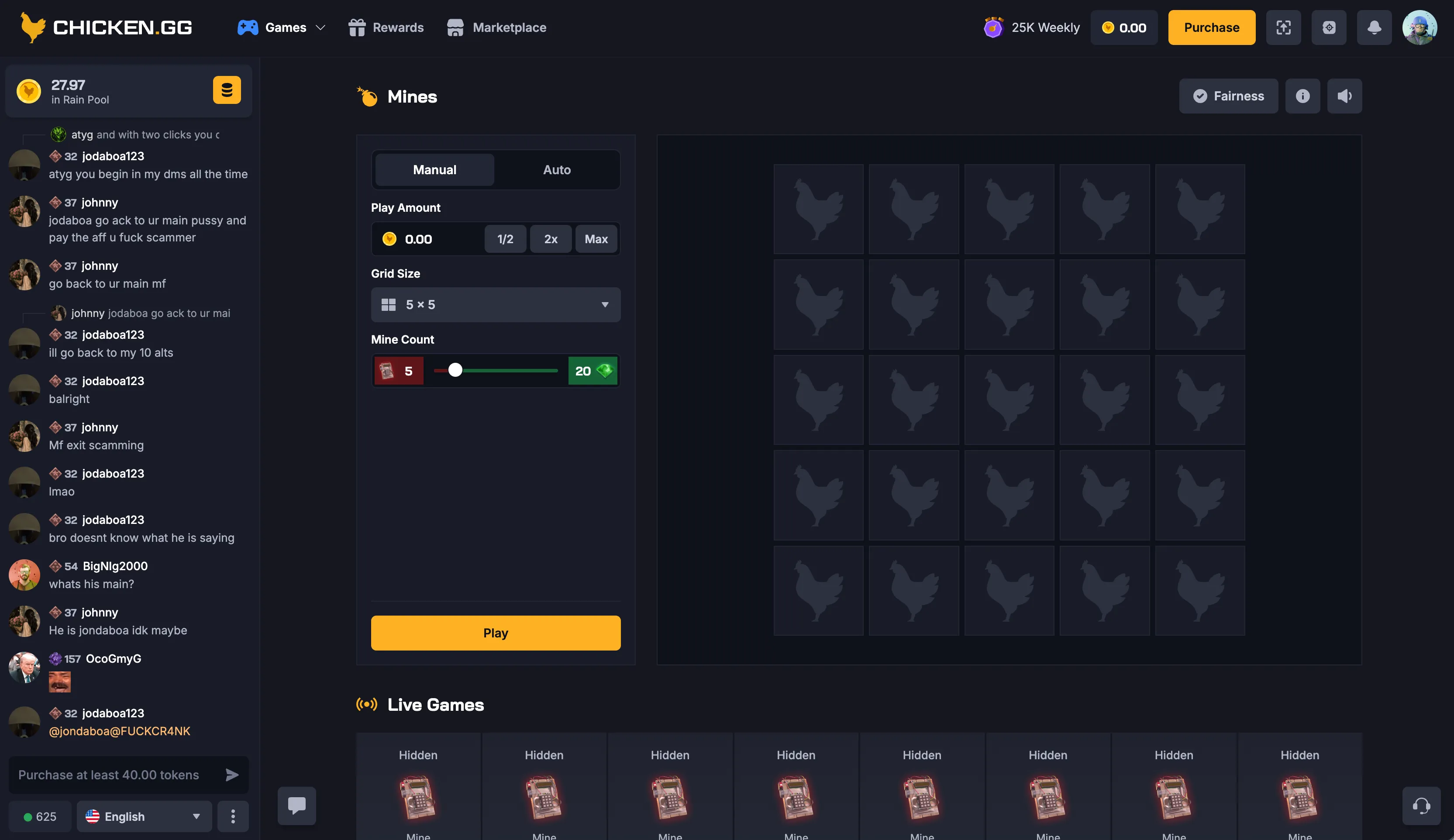 Chicken.gg Mines Game