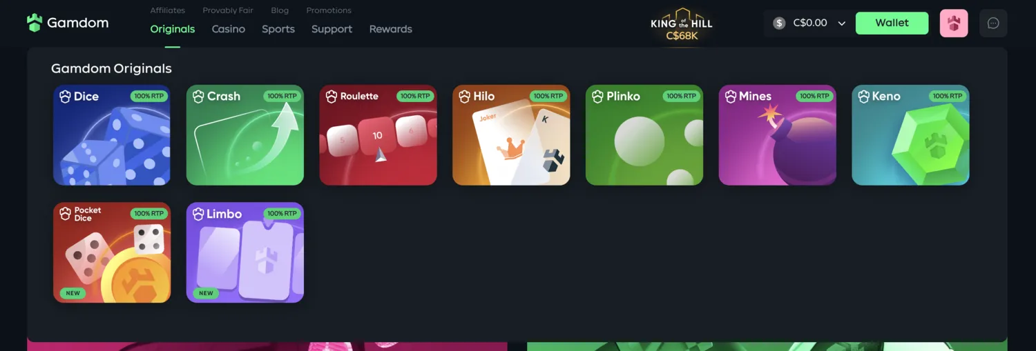 Gamdom Originals Games