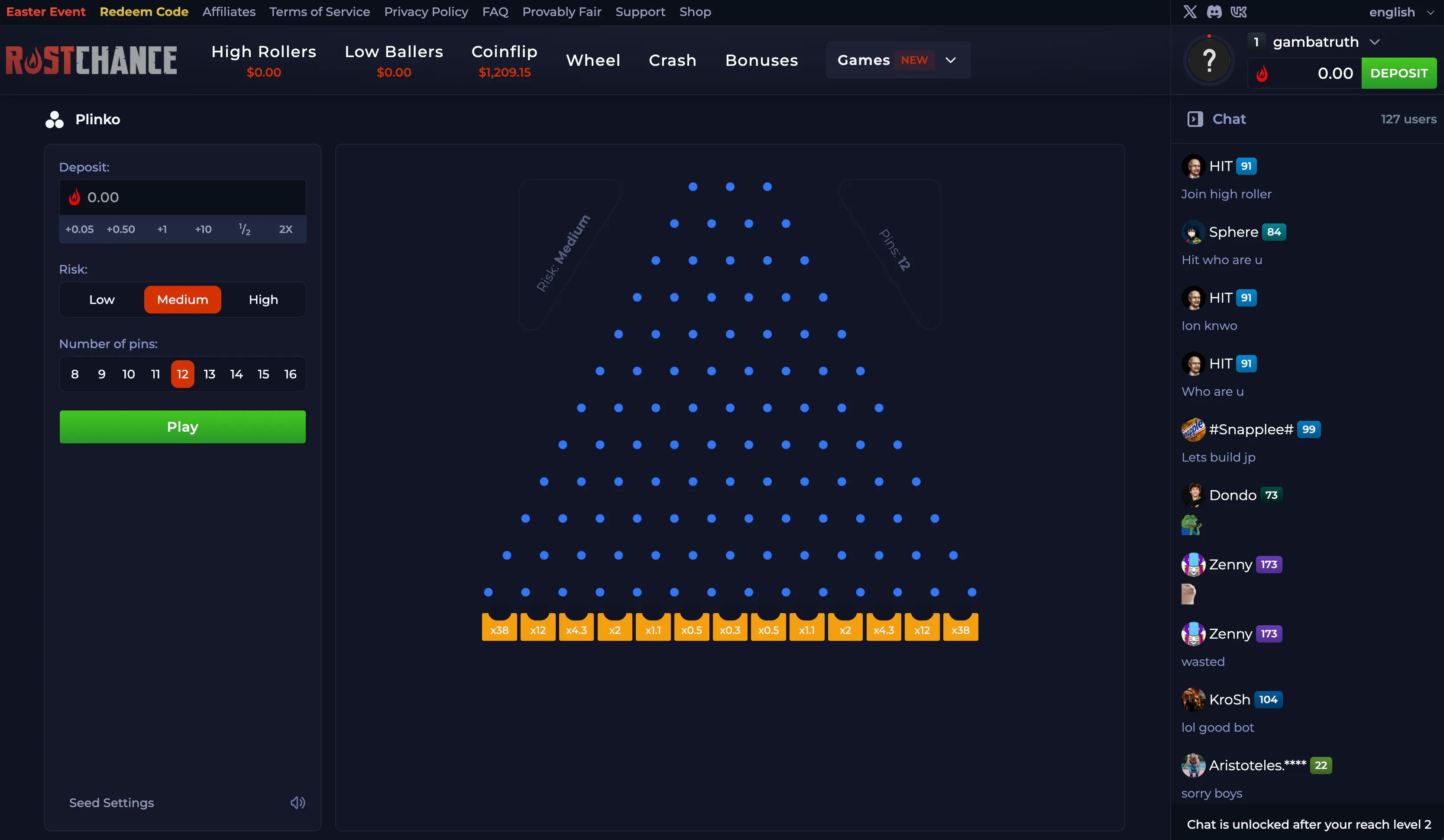 RustChance Plinko