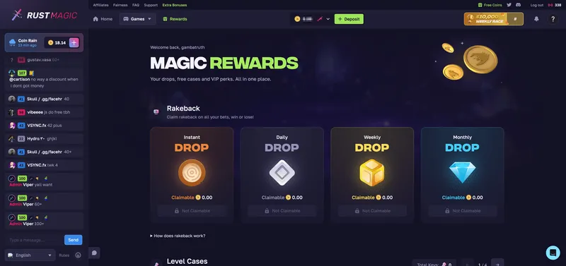 RustMagic Magic Rewards Rakeback Drops
