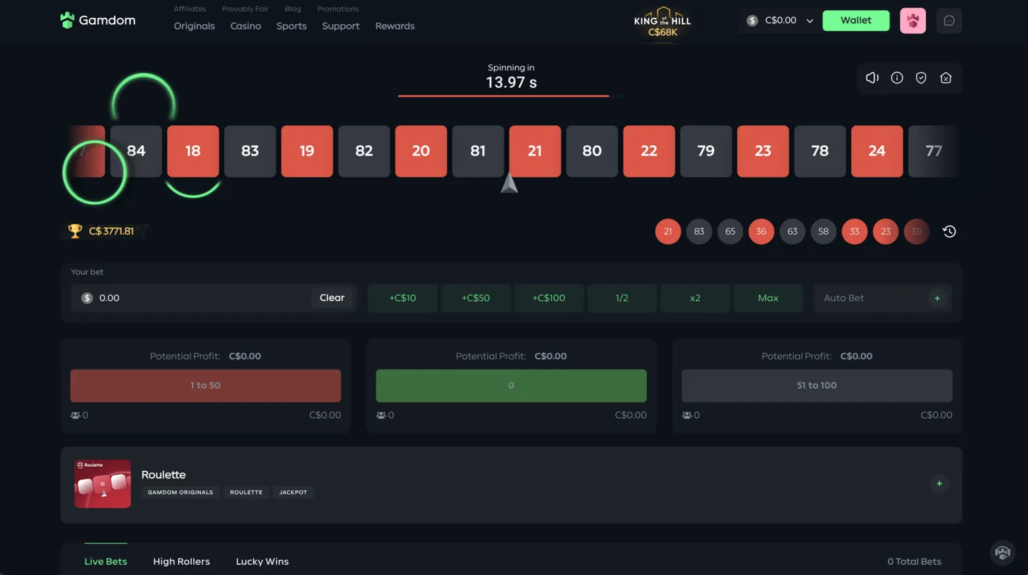 Gamdom Roulette