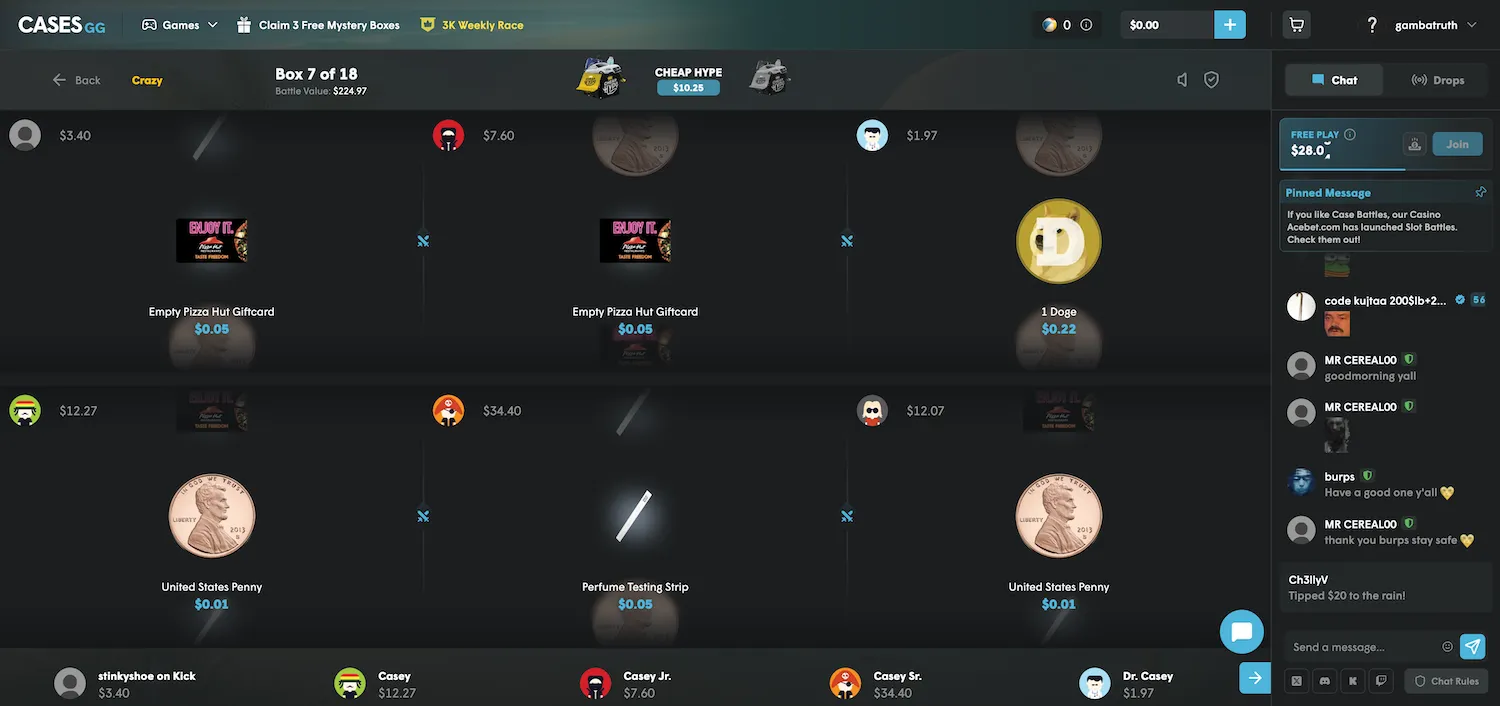 Cases.gg Case Battle in Progress