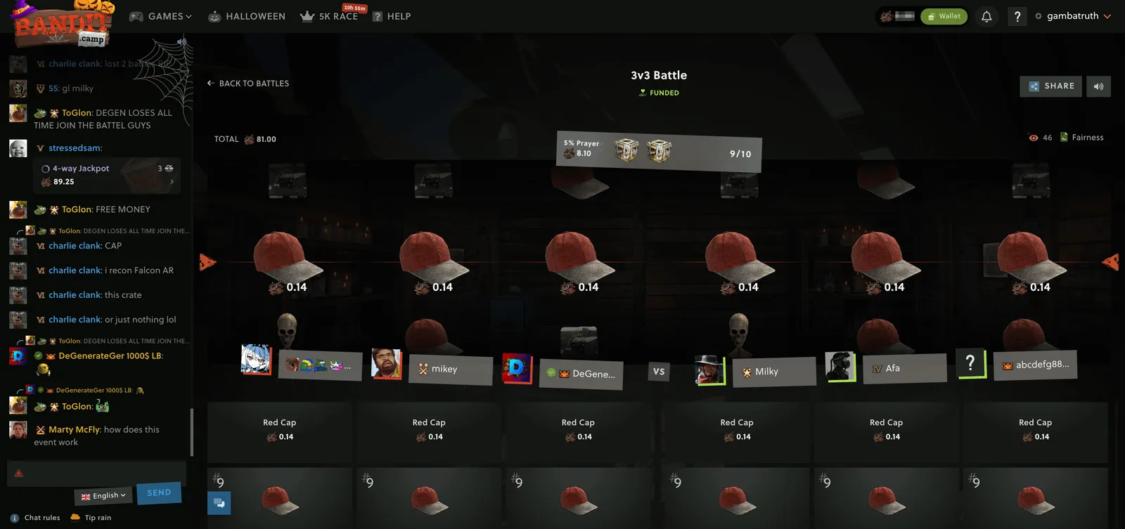 A Funded 3v3 Crate Battle on Bandit.camp