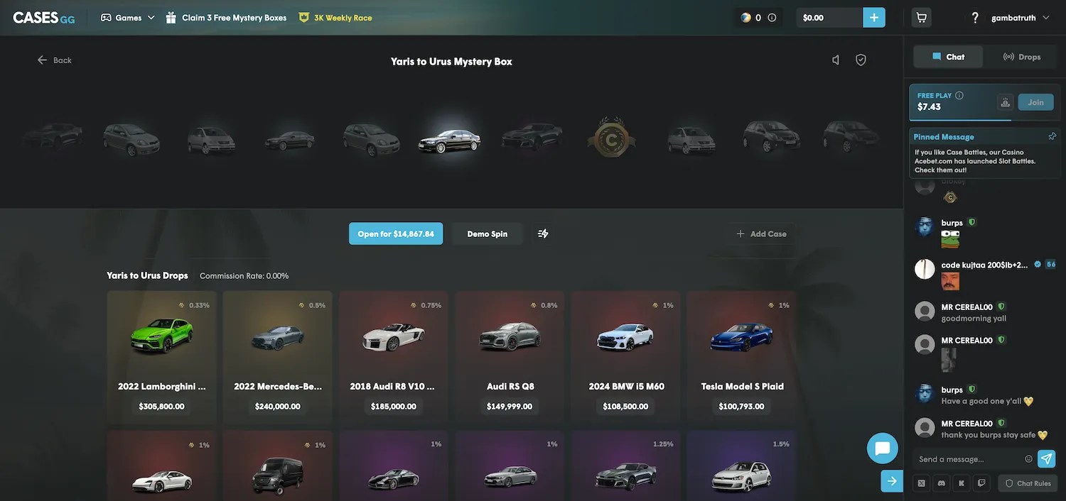 Opening a Single Mystery Box on Cases.gg