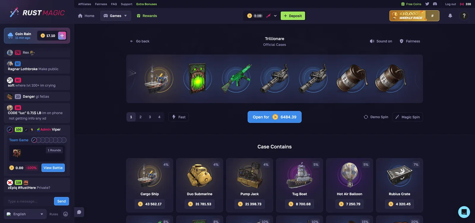 Opening the Trillionare Case on RustMagic