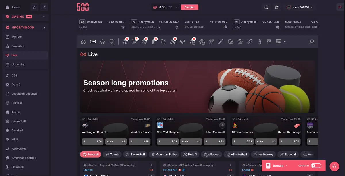 500 Casino Sportsbook