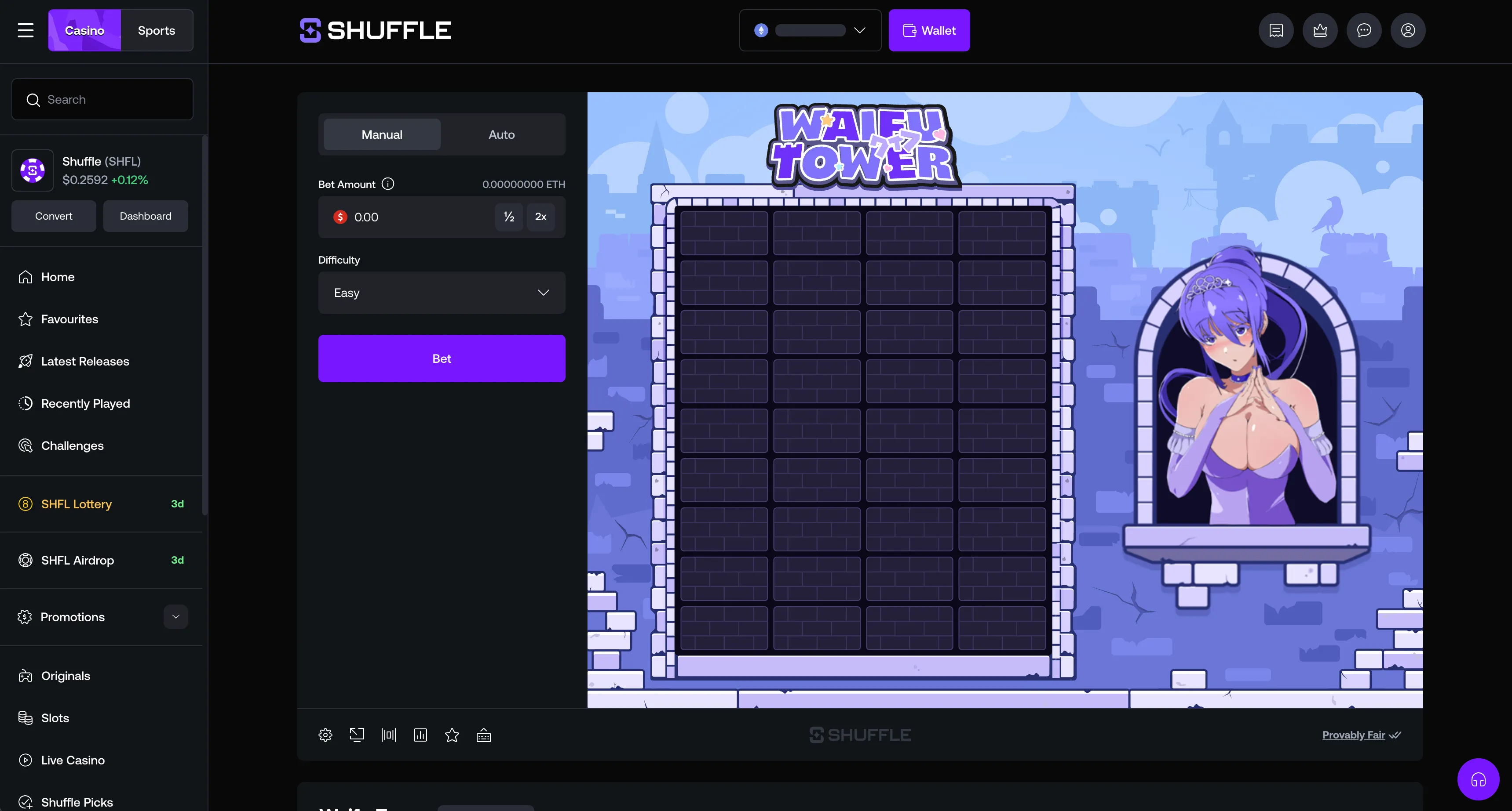Shuffle Tower game