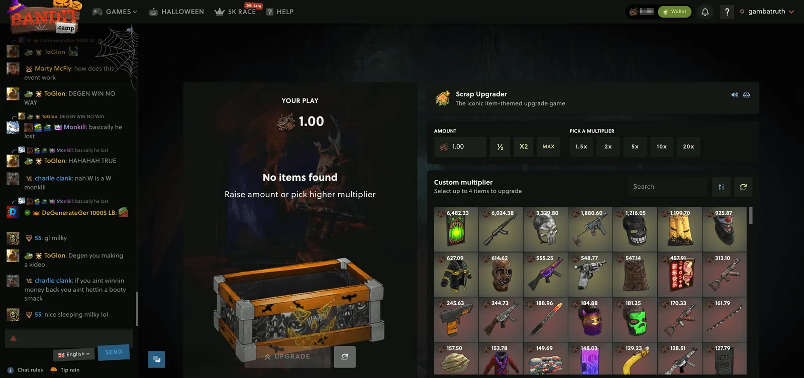 Bandit.camp Scrap Upgrader