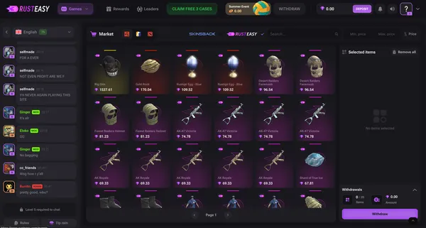 Rust, CS2, and Dota 2 Skins