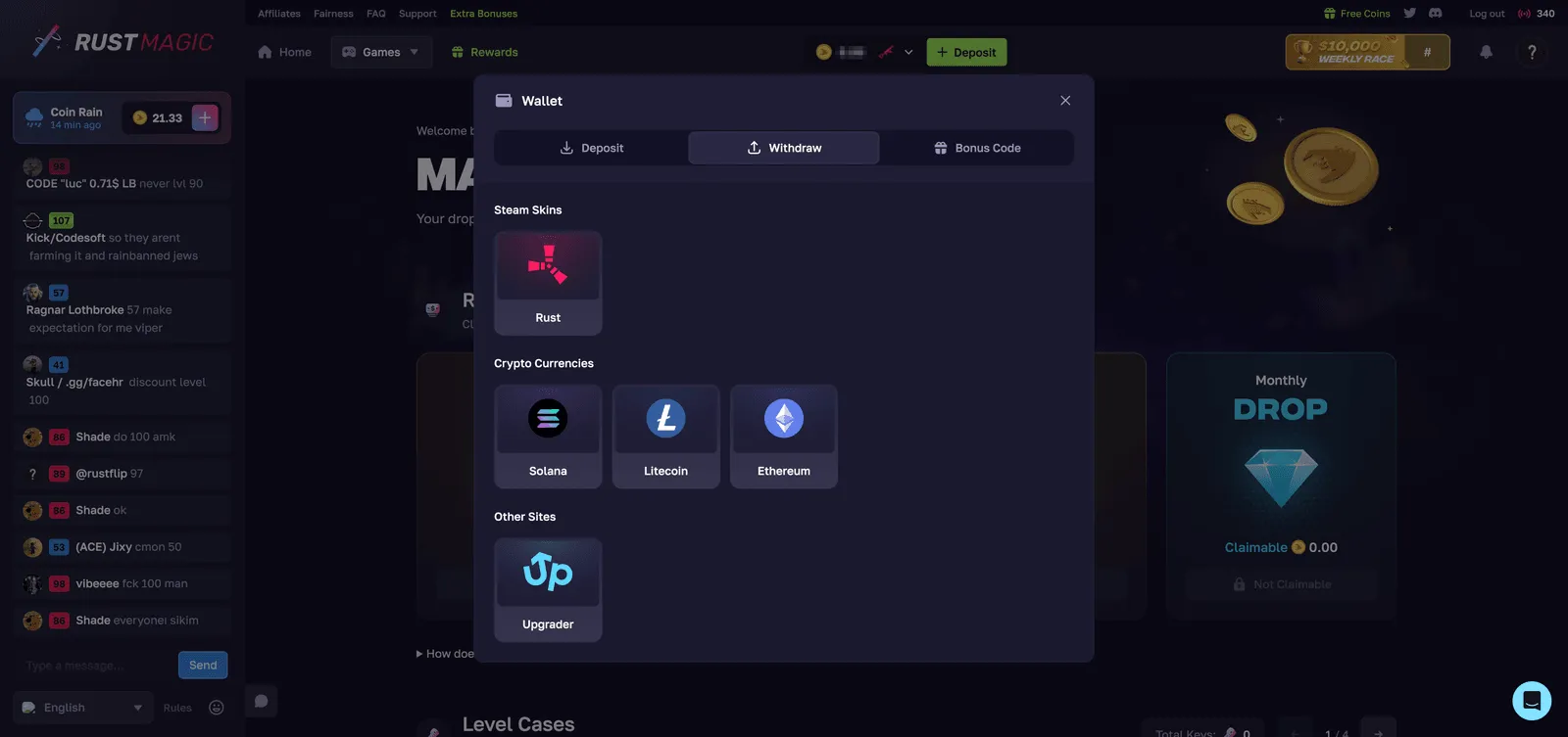 RustMagic Wallet Withdrawal Options