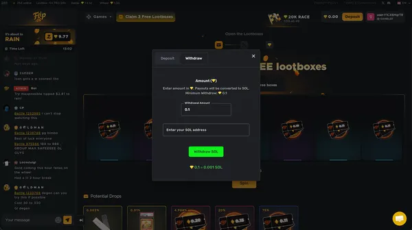 Flip.gg Withdraw Options